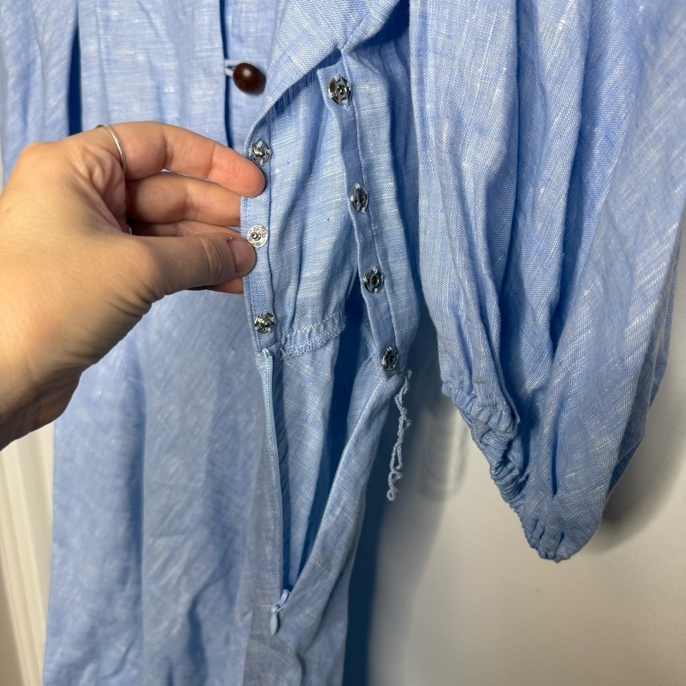 Sachin & Babi - Kelsey Linen Dress Baby Blue Belted NWT size 4 - Picture 4 of 11